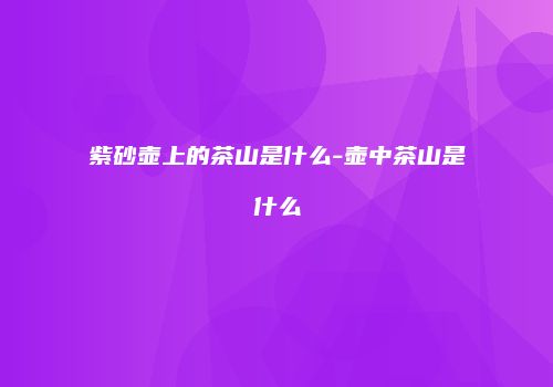 紫砂壶上的茶山是什么-壶中茶山是什么
