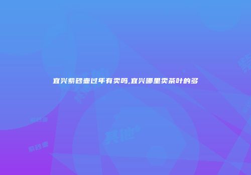 宜兴紫砂壶过年有卖吗,宜兴哪里卖茶叶的多