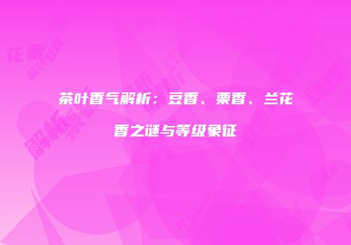 茶叶香气解析：豆香、栗香、兰花香之谜与等级象征