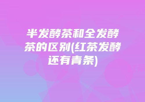 半发酵茶和全发酵茶的区别(红茶发酵还有青条)