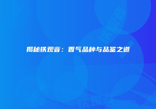 揭秘铁观音：香气品种与品鉴之道
