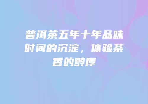 普洱茶五年十年品味时间的沉淀，体验茶香的醇厚