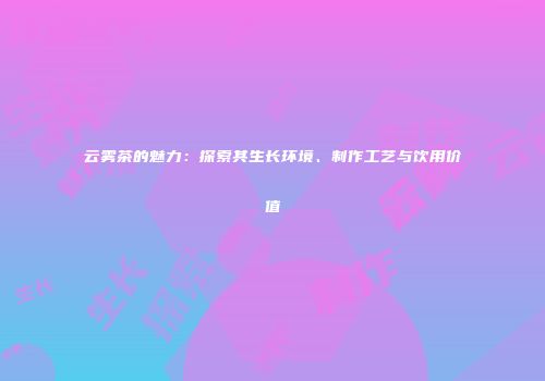 云雾茶的魅力：探索其生长环境、制作工艺与饮用价值