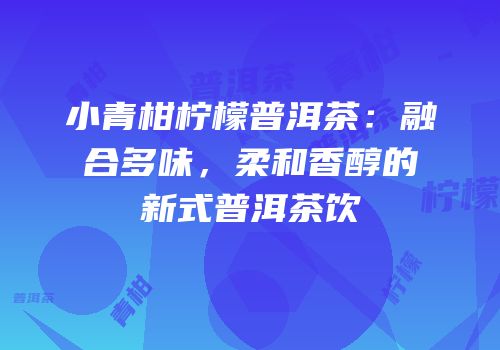 小青柑柠檬普洱茶：融合多味，柔和香醇的新式普洱茶饮