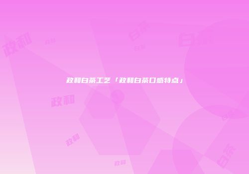 政和白茶工艺「政和白茶口感特点」