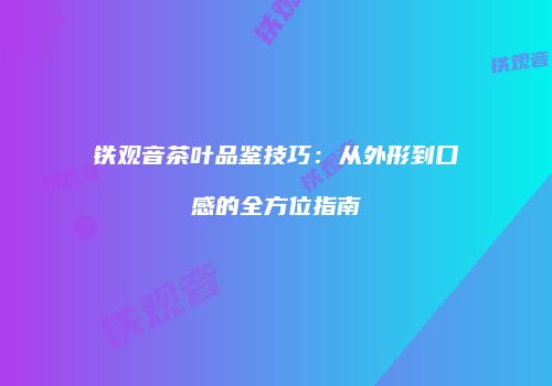 铁观音茶叶品鉴技巧：从外形到口感的全方位指南