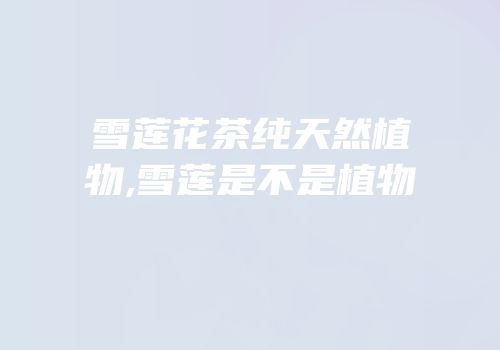 雪莲花茶纯天然植物,雪莲是不是植物