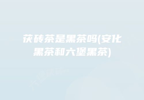 茯砖茶是黑茶吗(安化黑茶和六堡黑茶)