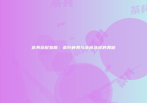茶具搭配指南：茶叶种类与茶杯选择的奥秘