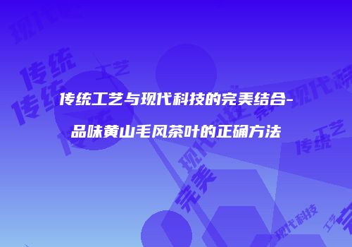 传统工艺与现代科技的完美结合-品味黄山毛风茶叶的正确方法
