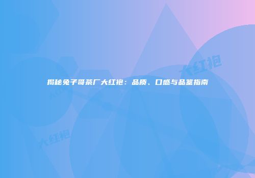 揭秘兔子哥茶厂大红袍：品质、口感与品鉴指南