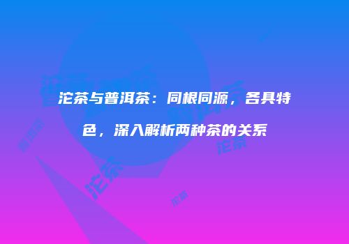 沱茶与普洱茶：同根同源，各具特色，深入解析两种茶的关系