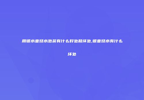 用银水壶烧水泡茶有什么好处和坏处,银壶烧水有什么坏处