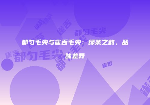 都匀毛尖与雀舌毛尖：绿茶之韵，品味差异