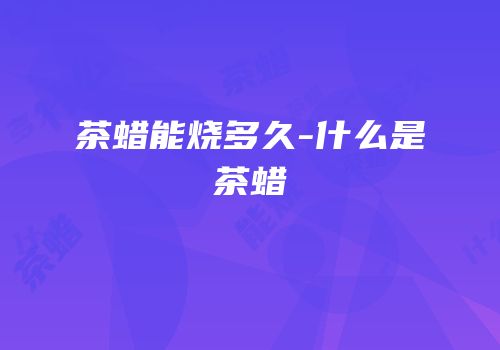茶蜡能烧多久-什么是茶蜡