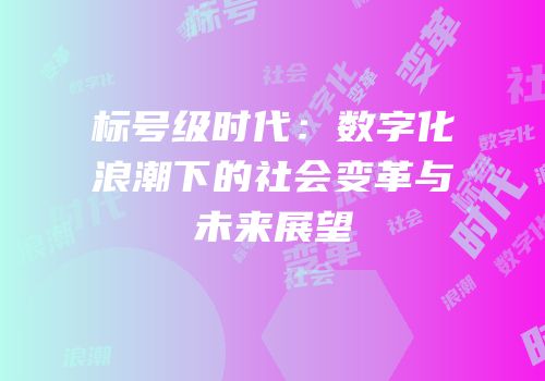 标号级时代：数字化浪潮下的社会变革与未来展望