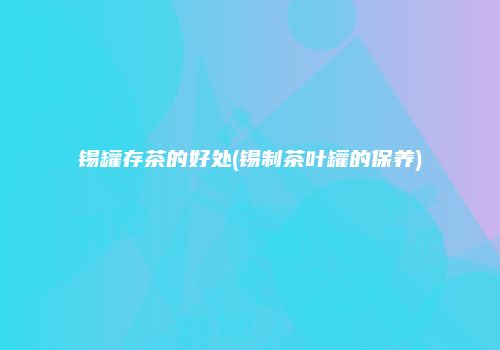锡罐存茶的好处(锡制茶叶罐的保养)