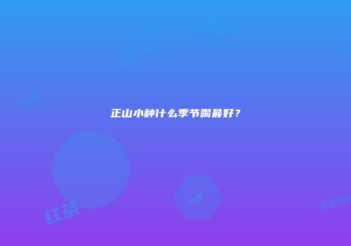 正山小种什么季节喝最好？