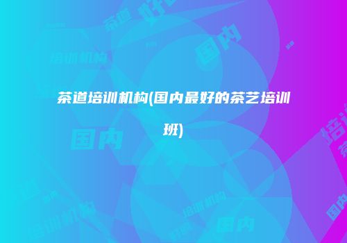 茶道培训机构(国内最好的茶艺培训班)