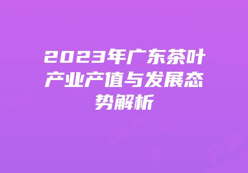 2023年广东茶叶产业产值与发展态势解析