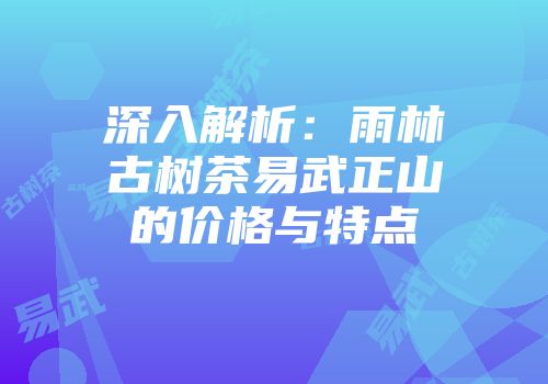 深入解析：雨林古树茶易武正山的价格与特点