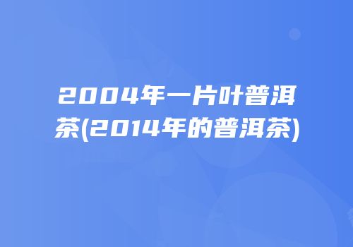 2004年一片叶普洱茶(2014年的普洱茶)