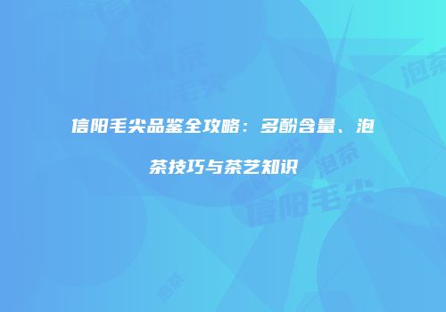 信阳毛尖品鉴全攻略：多酚含量、泡茶技巧与茶艺知识