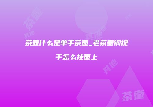 茶壶什么是单手茶壶_老茶壶铜提手怎么挂壶上