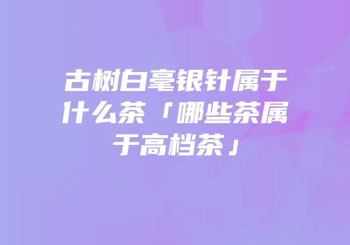 古树白毫银针属于什么茶「哪些茶属于高档茶」