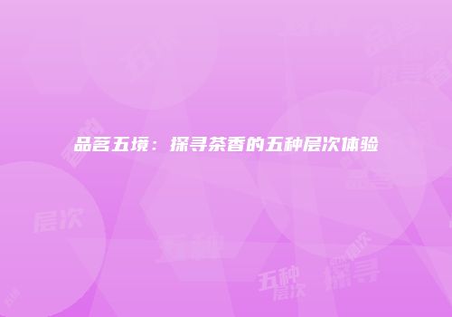 品茗五境：探寻茶香的五种层次体验