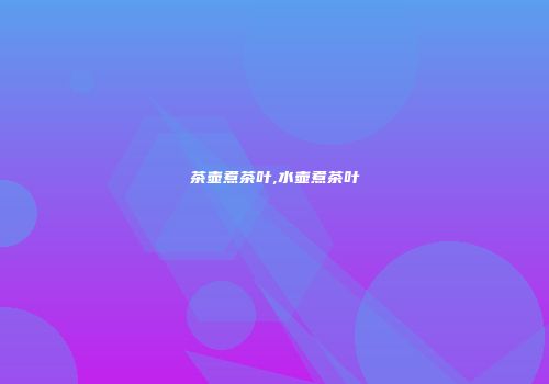 茶壶煮茶叶,水壶煮茶叶