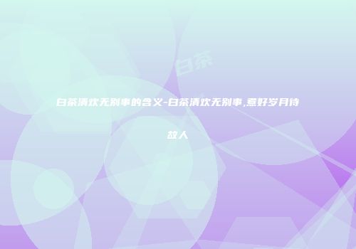 白茶清欢无别事的含义-白茶清欢无别事,煮好岁月待故人