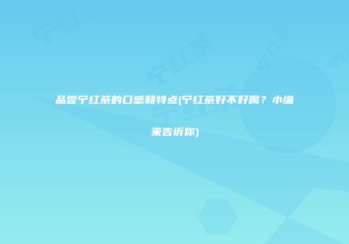 品尝宁红茶的口感和特点(宁红茶好不好喝？小编来告诉你)