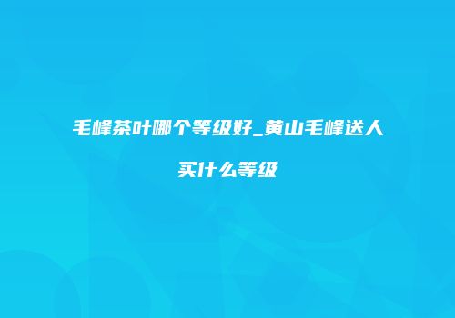 毛峰茶叶哪个等级好_黄山毛峰送人买什么等级