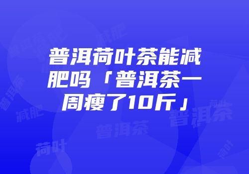 普洱荷叶茶能减肥吗「普洱茶一周瘦了10斤」