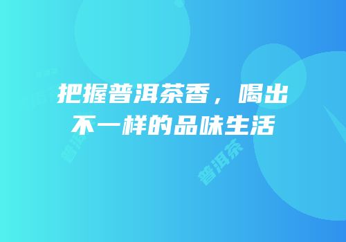 把握普洱茶香，喝出不一样的品味生活