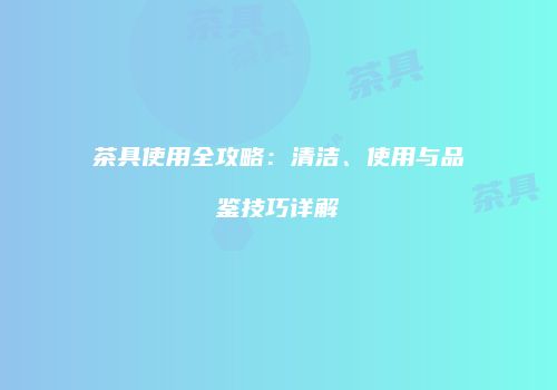 茶具使用全攻略：清洁、使用与品鉴技巧详解