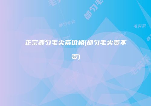 正宗都匀毛尖茶价格(都匀毛尖贵不贵)