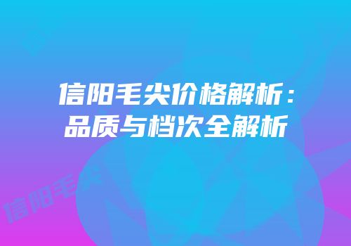 信阳毛尖价格解析：品质与档次全解析