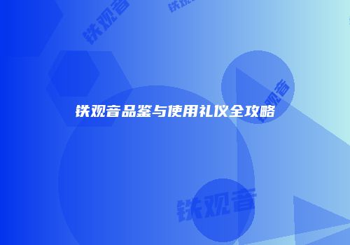 铁观音品鉴与使用礼仪全攻略