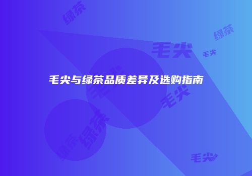 毛尖与绿茶品质差异及选购指南