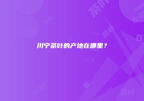 川宁茶叶的产地在哪里？