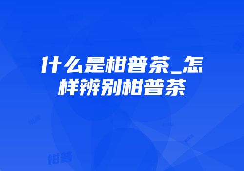 什么是柑普茶_怎样辨别柑普茶