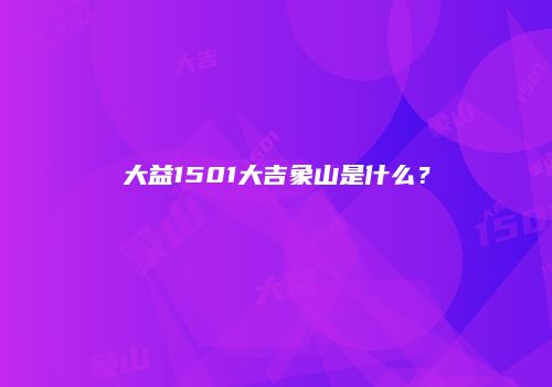大益1501大吉象山是什么？