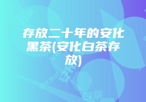 存放二十年的安化黑茶(安化白茶存放)