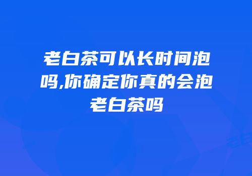 老白茶可以长时间泡吗,你确定你真的会泡老白茶吗