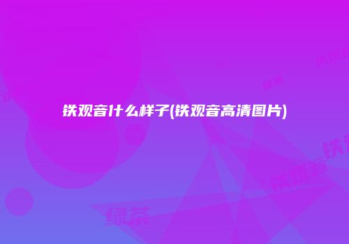 铁观音什么样子(铁观音高清图片)