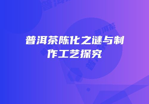 普洱茶陈化之谜与制作工艺探究