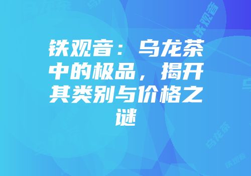 铁观音：乌龙茶中的极品，揭开其类别与价格之谜