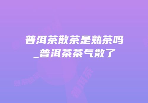 普洱茶散茶是熟茶吗_普洱茶茶气散了